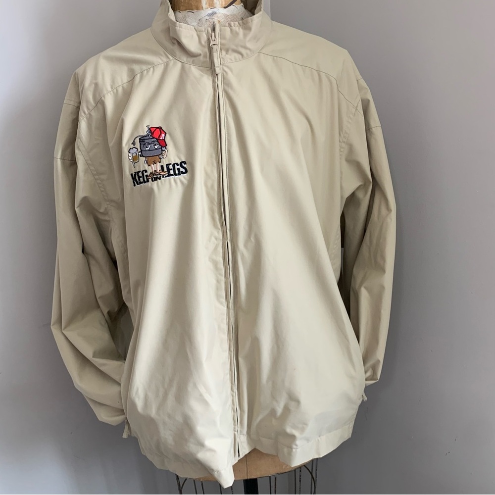 Vintage Keg On Legs Windbreaker Jacket 90s Fraternity Lands End XL Nebraska